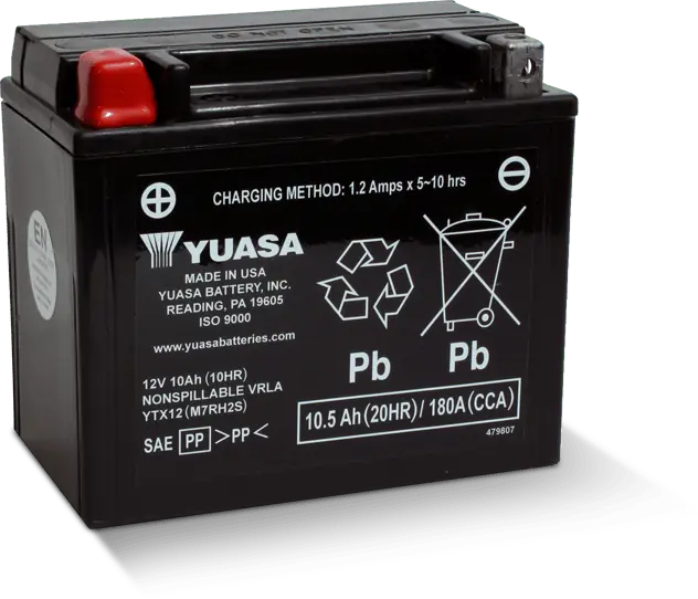 Yuasa YTX12-BS Maintenance-Free Motorcycle Battery for Royal Enfield Himalayan 450, KTM Duke 390, RC 390, BMW G310R & Adventure Motorcycles