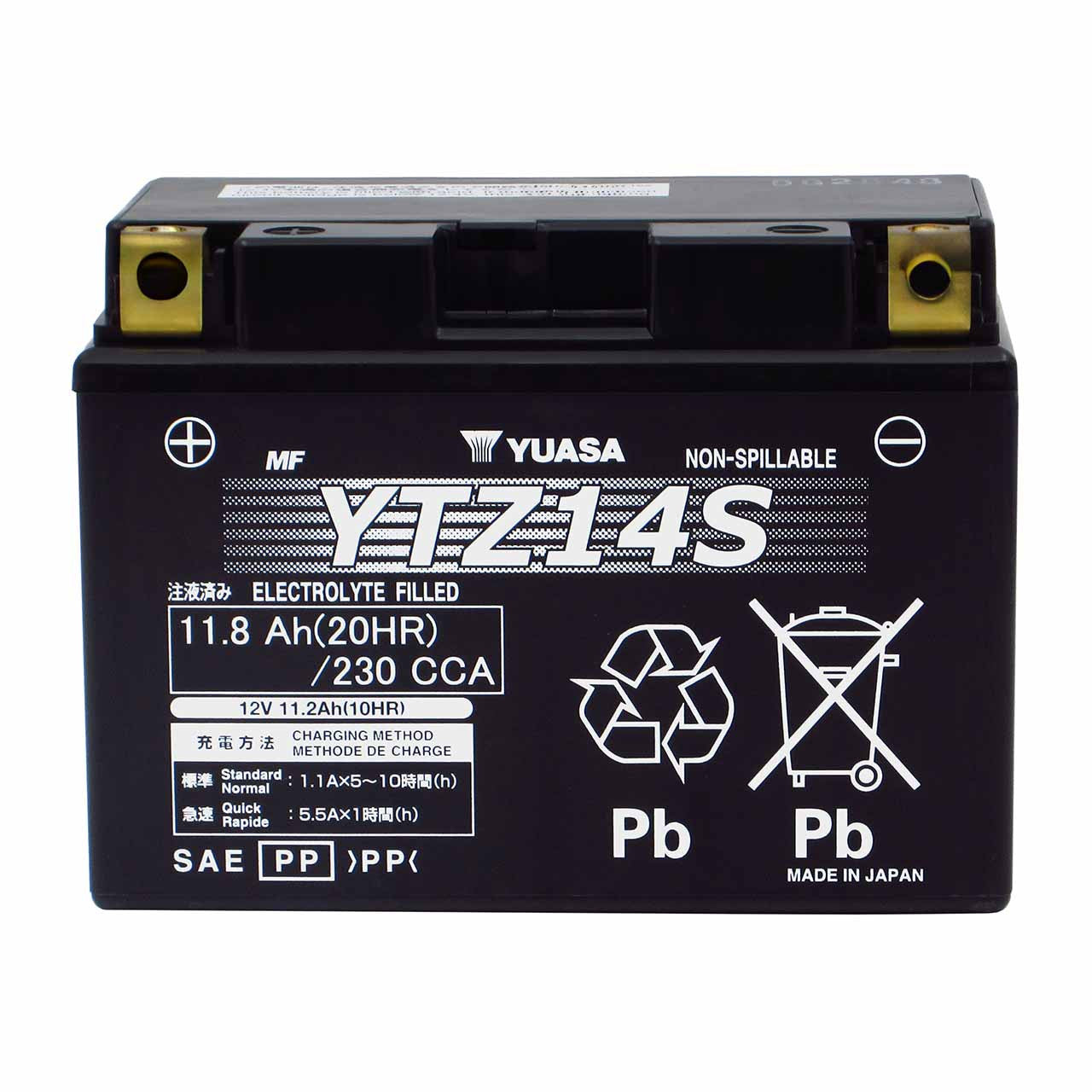 Yuasa YTZ14S Maintenance-Free Motorcycle Battery for Kawasaki Ninja ZX-14R, Z1000, Suzuki Hayabusa, GSX-R1000 & Premium Superbikes