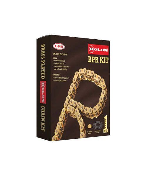 Rolon Brass Chain Kit for Yamaha MT-15 V2 | Heavy Duty Brass Finish Drive Chain for MT15
