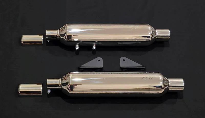 AEW TE204 Performance Exhaust (Mirror Polish) for Royal Enfield Classic 650 | Premium Twin-Cylinder Exhaust Upgrade