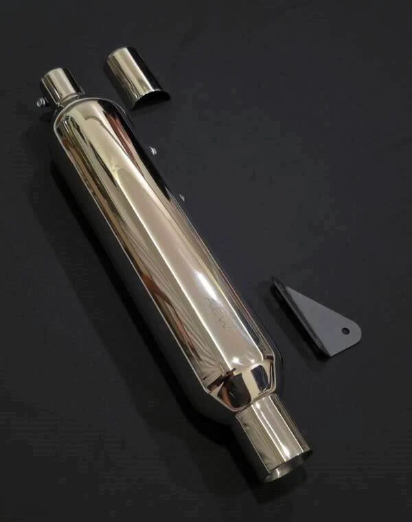 AEW TE204 Performance Exhaust (Mirror Polish) for Royal Enfield Classic 650 | Premium Twin-Cylinder Exhaust Upgrade