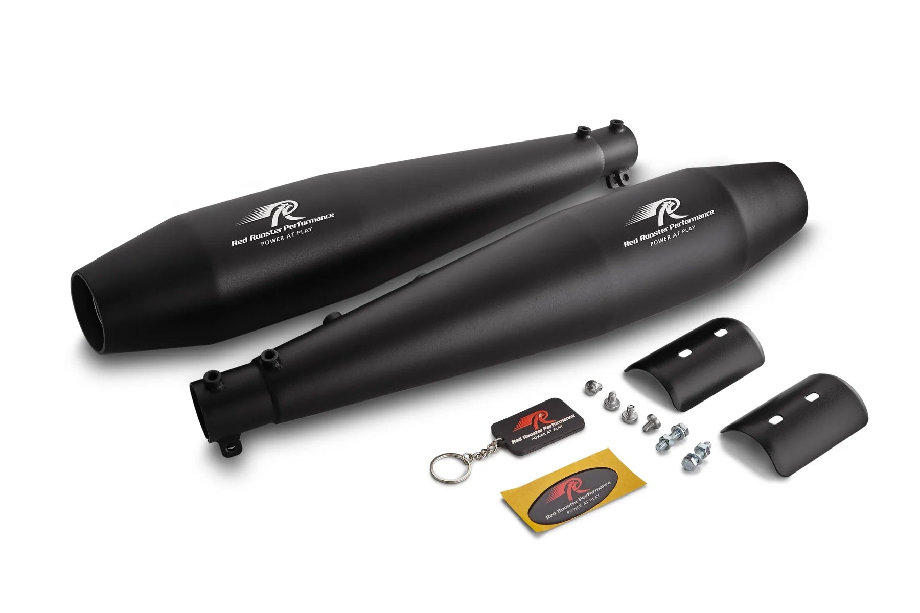 Red Rooster Performance Stellar Black Color Exhaust For Royal Enfield Continental GT 650 & Interceptor 650 | SS304 Slip-On Exhaust