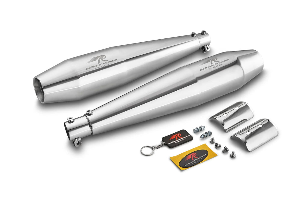 Red Rooster Performance Stellar Polish Exhaust for Royal Enfield Continental GT 650 & Interceptor 650 | SS304 Slip-On Exhaust