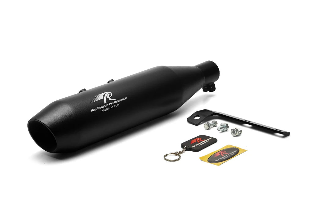 Red Rooster Performance Rumbler Max Exhaust (Black) For Royal Enfield Hunter 350 | SS304 Performance Slip-On Exhaust