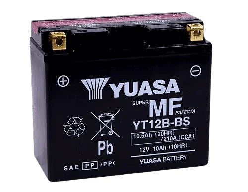 Yuasa YT12B-BS Maintenance-Free Motorcycle Battery for Triumph Speed 400, Scrambler 400 X, KTM Duke 390, BMW G310R & Performance Motorcycles