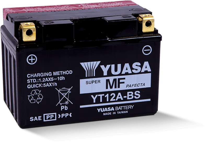 Yuasa YT12A-BS Maintenance-Free Motorcycle Battery for Royal Enfield Himalayan 411, KTM Duke 390, RC 390, BMW G310R & Adventure Bikes