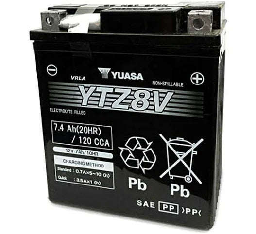 Yuasa YTZ8V AGM Motorcycle Battery for Honda, Kawasaki, KTM, Suzuki & Yamaha